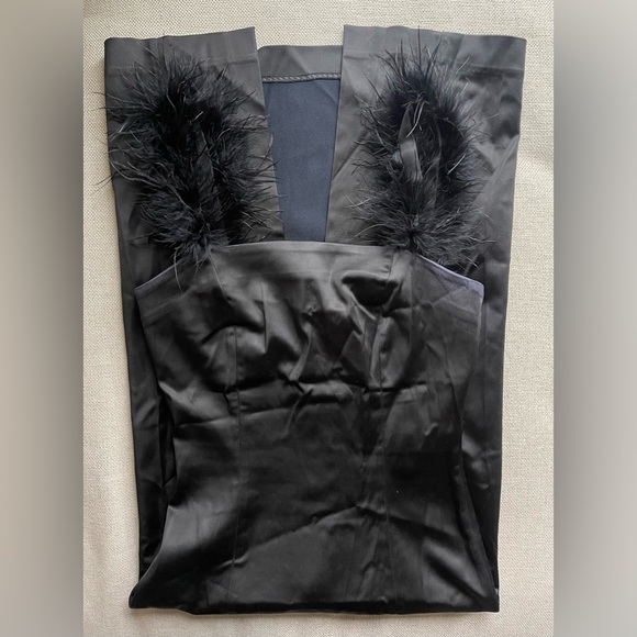 STAUD Romy Feather Strap PencilSlim Midi Dress In Black Size 2 - Picture 15 of 16